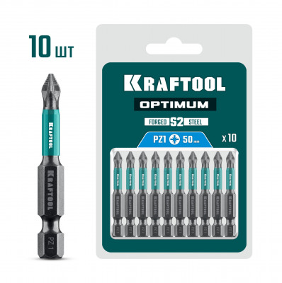 KRAFTOOL Optimum PZ1, 50 мм, 10 шт, биты (26124-1-50-10)