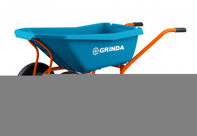 GRINDA GP-22, ударопрочный пластиковый кузов, 110 л, 220 кг, двухколесная, пневматические колеса, тачка садовая PROLine (422406)