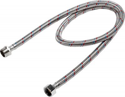 STAYER 1/2″, 1 м, гайка-штуцер, гибкая подводка для воды, Professional (51015-G/S-100)