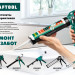 KRAFTOOL Chrome 320 мл, полукорпусной пистолет для герметика (06671)
