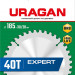 URAGAN Expert, 185 х 30/20 мм, 40Т, пильный диск по дереву (36802-185-30-40)